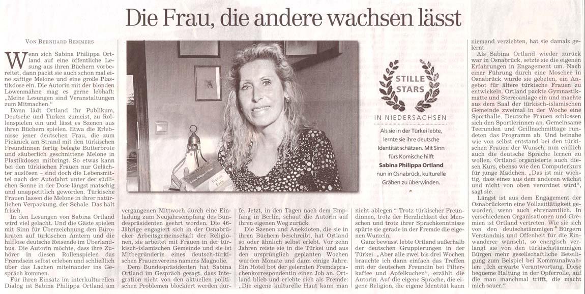 Sabina Philippa Ortland, Hannoveraner Allgemeine Zeitung