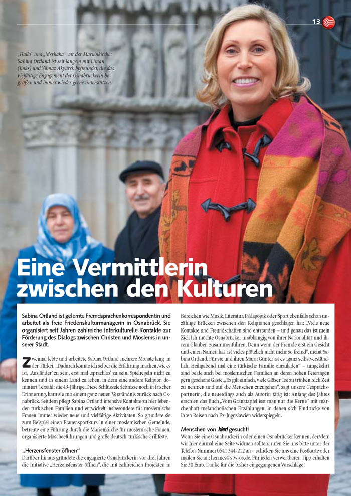 Sabina Philippa Ortland, Zeitung der Stadtwerke Osnabrück: hier